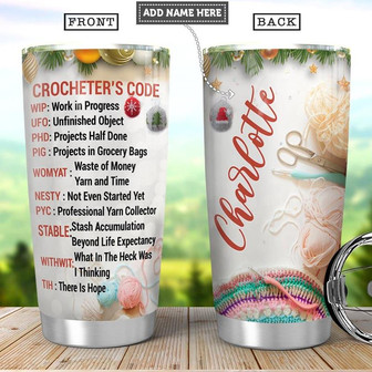 Crochet Personalized Stainless Steel Tumbler 20Oz - Thegiftio UK