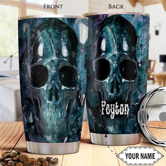 Crystal Skull Personalized Stainless Steel Tumbler 20Oz - Thegiftio UK