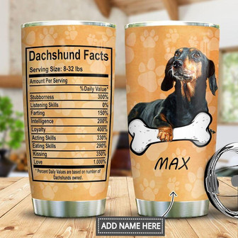 Dachshund Fact Personalized Stainless Steel Tumbler 20Oz - Thegiftio