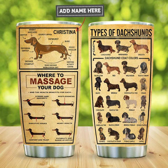 Dachshund Personalized Stainless Steel Tumbler 20Oz - Thegiftio