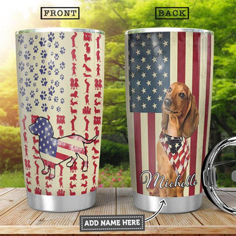 Dachshund Personalized Stainless Steel Tumbler 20Oz - Thegiftio