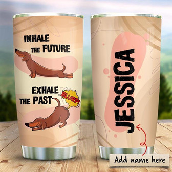 Dachshund Yoga Personalized Stainless Steel Tumbler 20Oz - Thegiftio