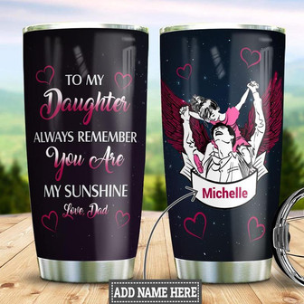 Dad To Daughter Personalized Stainless Steel Tumbler 20Oz - Thegiftio UK