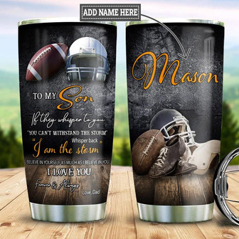Dad To Son Personalized Stainless Steel Tumbler 20Oz - Thegiftio UK