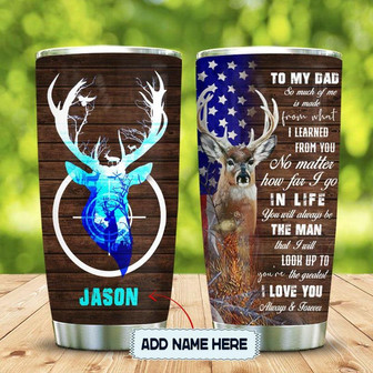Daddy Deer Hunting Personalized Stainless Steel Tumbler 20Oz - Thegiftio UK