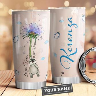 Dandelion Penguin Personalized Stainless Steel Tumbler 20Oz - Thegiftio UK