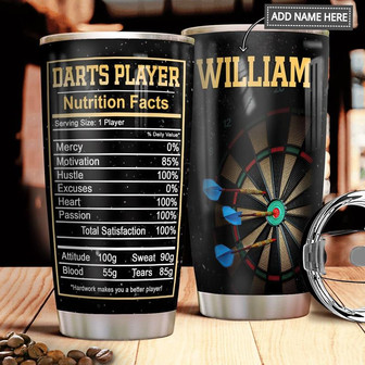 Darts Player Facts Personalized Stainless Steel Tumbler 20Oz - Thegiftio UK