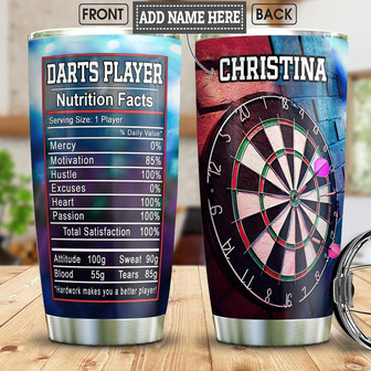 Darts Player Facts Personalized Stainless Steel Tumbler 20Oz - Thegiftio UK
