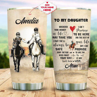My Daughter Loves Horses Personalized Stainless Steel Tumbler 20Oz - Thegiftio UK