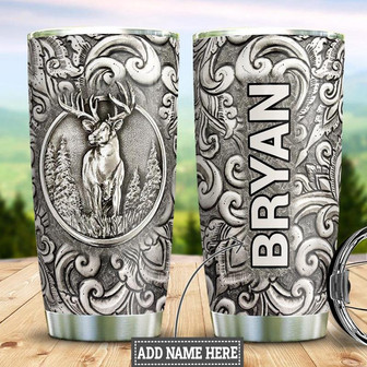 Deer Bronze Style Personalized Stainless Steel Tumbler 20Oz - Thegiftio UK