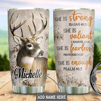 Deer Faith Personalized Stainless Steel Tumbler 20Oz - Thegiftio UK