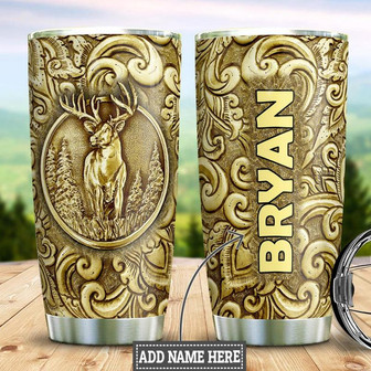Deer Golden Style Personalized Stainless Steel Tumbler 20Oz - Thegiftio UK