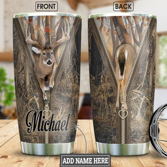 Deer Hunt Personalized Stainless Steel Tumbler 20Oz - Thegiftio UK