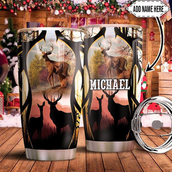 Deer Hunter Personalized Stainless Steel Tumbler 20Oz - Thegiftio UK