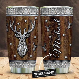 Deer Hunting Crystal Style Personalized Stainless Steel Tumbler 20Oz - Thegiftio UK