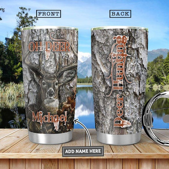 Deer Hunting Personalized Stainless Steel Tumbler 20Oz - Thegiftio UK