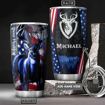 Deer Hunting Personalized Stainless Steel Tumbler 20Oz - Thegiftio UK