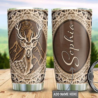 Deer Hunting Personalized Stainless Steel Tumbler 20Oz - Thegiftio UK