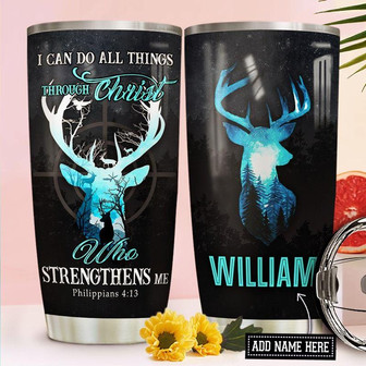 Deer Hunting Personalized Stainless Steel Tumbler 20Oz - Thegiftio
