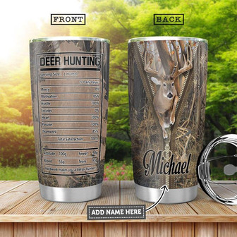 Deer Hunting Personalized Stainless Steel Tumbler 20Oz - Thegiftio UK
