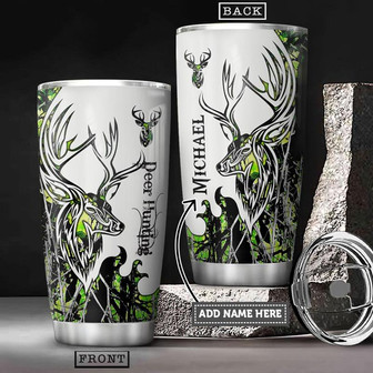Deer Hunting Personalized Stainless Steel Tumbler 20Oz - Thegiftio UK