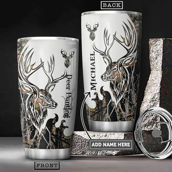 Deer Hunting Personalized Stainless Steel Tumbler 20Oz - Thegiftio UK