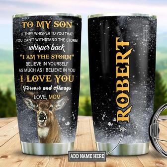 Deer To My Son Personalized Stainless Steel Tumbler 20Oz - Thegiftio UK
