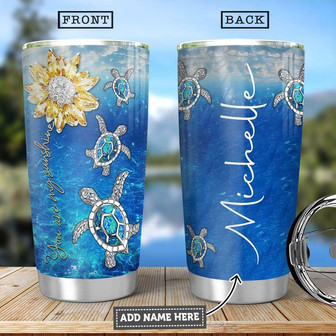 Diamond Turtle Personalized Stainless Steel Tumbler 20Oz - Thegiftio UK