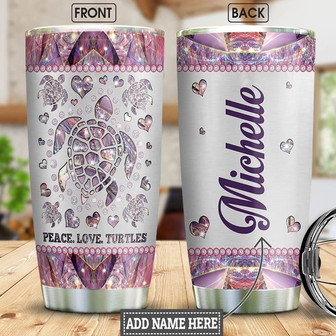 Diamond Turtle Personalized Stainless Steel Tumbler 20Oz - Thegiftio UK