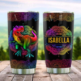 Dinosaur Mandala Personalized Stainless Steel Tumbler 20Oz - Thegiftio UK