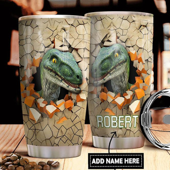 Dinosaur Personalized Stainless Steel Tumbler 20Oz - Thegiftio UK