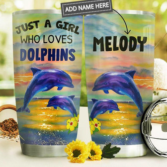 Dolphin Personalized Stainless Steel Tumbler 20Oz - Thegiftio UK