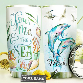 Dolphin Personalized Stainless Steel Tumbler 20Oz - Thegiftio UK
