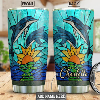 Dolphin Personalized Stainless Steel Tumbler 20Oz - Thegiftio UK
