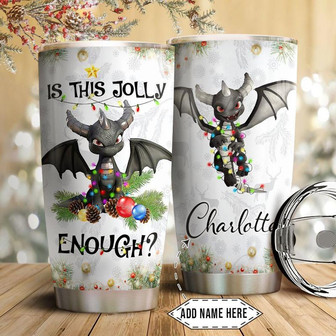 Dragon Christmas Personalized Stainless Steel Tumbler 20Oz - Thegiftio UK