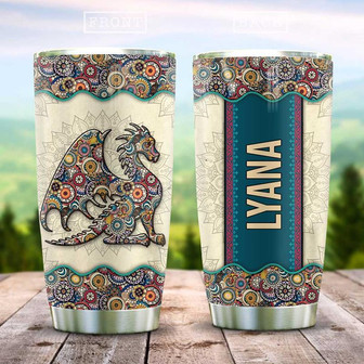 Dragon Mandala Personalized Stainless Steel Tumbler 20Oz - Thegiftio UK
