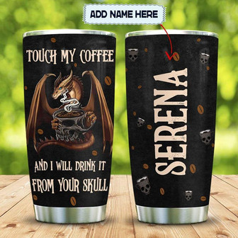 Dragons Love Coffee Personalized Stainless Steel Tumbler 20Oz - Thegiftio UK