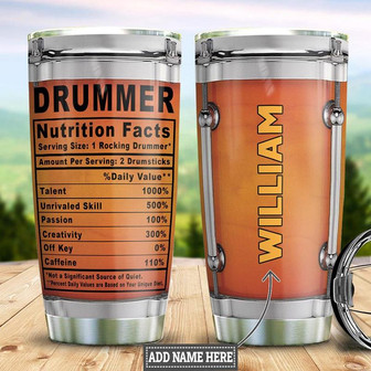 Drummer Fact Personalized Stainless Steel Tumbler 20Oz - Thegiftio UK