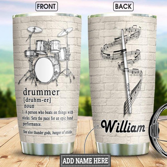 Drummer Personalized Stainless Steel Tumbler 20Oz - Thegiftio UK