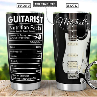 Electric Guitar Facts Personalized Stainless Steel Tumbler 20Oz - Thegiftio