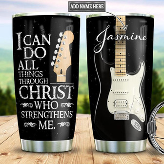 Electric Guitar Faith Personalized Stainless Steel Tumbler 20Oz - Thegiftio