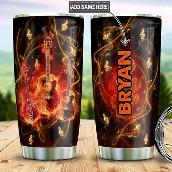 Electric Guitar Personalized Stainless Steel Tumbler 20Oz - Thegiftio