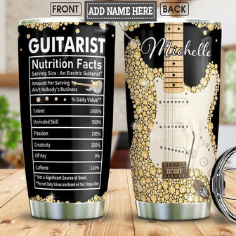 Electric Guitar Personalized Stainless Steel Tumbler 20Oz - Thegiftio UK