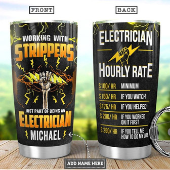 Electrician Personalized Stainless Steel Tumbler 20Oz - Thegiftio UK