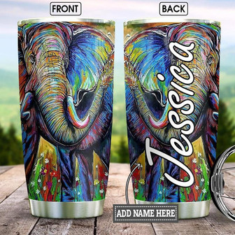 Elephant Art Personalized Stainless Steel Tumbler 20Oz - Thegiftio UK