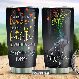 Elephant Faith Personalized Stainless Steel Tumbler 20Oz - Thegiftio UK
