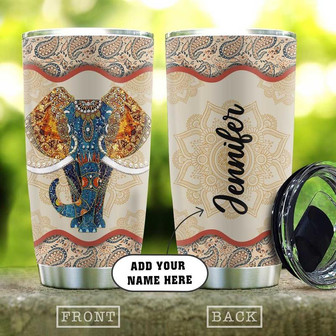Elephant Mandala Personalized Stainless Steel Tumbler 20Oz - Thegiftio UK