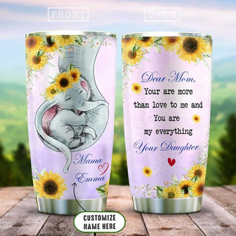 Elephant Mother Personalized Stainless Steel Tumbler 20Oz - Thegiftio UK