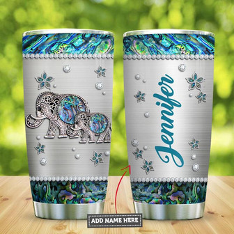 Elephant Motherhood Jewelry Style Personalized Stainless Steel Tumbler 20Oz - Thegiftio UK