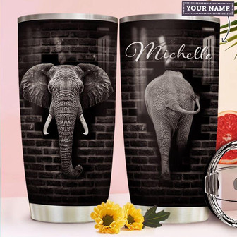 Elephant Personalized Stainless Steel Tumbler 20Oz - Thegiftio UK